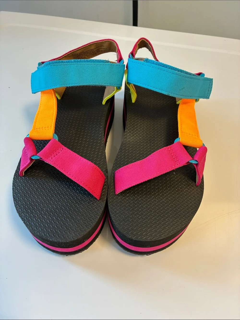 WILD FABLE Colorblock Vibrant Strappy Sandals - Pink, Teal, Orange size 10 - Picture 5 of 7